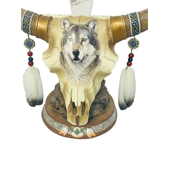 Bradford Exchange Mystic Spirit Display Sacred Meeting Bull Skull Horn Figure - Picture 2 of 10